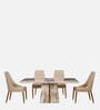 Viola Marble Top 6 Seater Dining Set In Beige Colour