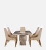 Viola Marble Top 6 Seater Dining Set In Beige Colour