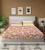 Viola Muddy Pink Floral 144 Tc Cotton Double Bedsheet With 2 Pillow Covers