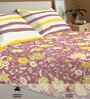 Viola Muddy Pink Floral 144 Tc Cotton Double Bedsheet With 2 Pillow Covers