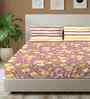 Viola Muddy Pink Floral 144 Tc Cotton Double Bedsheet With 2 Pillow Covers