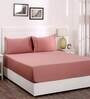 Pink Solid 300 TC 100% Cotton Single Bed Sized Bed Sheets With 1 Pillow Cover