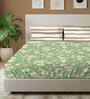 Viola Sage Green Floral 144 Tc Cotton Double Bedsheet With 2 Pillow Covers