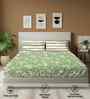 Viola Sage Green Floral 144 Tc Cotton King Bedsheet With 2 Pillow Covers