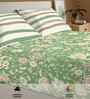 Viola Sage Green Floral 144 Tc Cotton King Bedsheet With 2 Pillow Covers