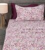 Violet Bohemian Paisley Design 210 TC 100% Cotton Superking Bedsheet with 2 Pillow Covers