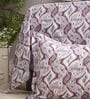 Violet Contemporary Ikat Pattern 210 TC 100% Cotton Superking Bedsheet with 2 Pillow Covers