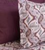 Violet Contemporary Ikat Pattern 210 TC 100% Cotton Superking Bedsheet with 2 Pillow Covers