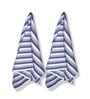 Violet Cotton Striped 220 GSM Bath Towels 2 Pc