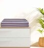 Violet Cotton Striped 220 GSM Bath Towels 2 Pc