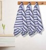 Violet Cotton Striped 220 GSM Bath Towels 3 Pc