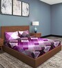 Purple Ethnic Motif 186 TC Cotton Double Sized Bedsheet With 2 Pillow Covers