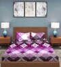 Purple Ethnic Motif 186 TC Cotton Double Sized Bedsheet With 2 Pillow Covers