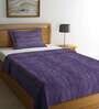 Purple Abstract 300 TC Cotton Single Bed Cover with 1 Pillow Cover