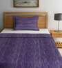 Purple Abstract 300 TC Cotton Single Bed Cover with 1 Pillow Cover