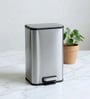 Silver Metal Viora Trash Bin 12 Ltr