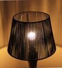 Viraag Iron Silver Table Lamp with Woven Rope Black Shade