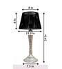 Viraag Iron Silver Table Lamp with Woven Rope Black Shade