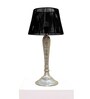 Viraag Iron Silver Table Lamp with Woven Rope Black Shade
