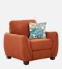 Virginia Chenille Fabric 1 Seater Sofa In Orange Colour