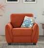 Virginia Chenille Fabric 1 Seater Sofa In Orange Colour