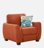 Virginia Chenille Fabric 1 Seater Sofa In Orange Colour