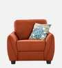 Virginia Chenille Fabric 1 Seater Sofa In Orange Colour