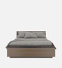 Virgo Queen Size Bed in Grey Finish With Box Storage