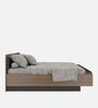 Virgo Queen Size Bed in Grey Finish With Box Storage