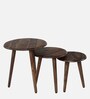 Virton Sheesham Wood Nest Of Tables In Scratch Resistant Rustic Teak Finish