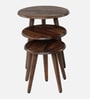 Virton Sheesham Wood Nest Of Tables In Scratch Resistant Rustic Teak Finish