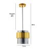 Frappe Visalia Grey Glass and Metal Hanging Light