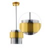 Frappe Visalia Grey Glass and Metal Hanging Light