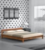 Atwood Solid Wood King Size Bed In Rustic Teak Finish