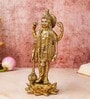 Vishnu Narayann Holding Gada On Lotus Brass Religious Idol