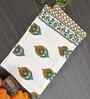 Vista White Madhuban Floral Waffle Cotton 250 GSM Bath & Hand Towel Set