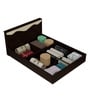 Vurv Queen Size Bed with Storage in Cola Rain Finish