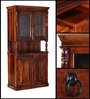 Clifton Solid Wood Hutch Cabinet in Honey Oak Finish