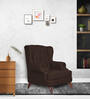 Vivaldi Leatherette Wing Chair In Brown Colour
