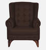 Vivaldi Leatherette Wing Chair In Brown Colour