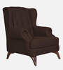 Vivaldi Leatherette Wing Chair In Brown Colour