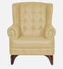 Vivaldi Leatherette Wing Chair In Cream Colour