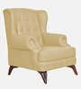Vivaldi Leatherette Wing Chair In Cream Colour