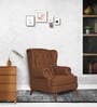 Vivaldi Leatherette Wing Chair In Rust Colour
