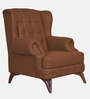 Vivaldi Leatherette Wing Chair In Rust Colour