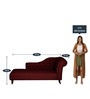 Vivanka Fabric Chaise Lounger in Maroon Colour