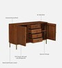 Vivant Acacia Wood 2 Door Sideboard In Scratch Resistant Natural Finish  With Drawers