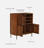 Vivant Acacia Wood 3 Door Cabinet In Scratch Resistant Natural Finish