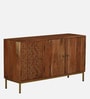 Vivant Acacia Wood 3 Door Sideboard In Scratch Resistant Natural Finish