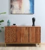 Vivant Acacia Wood 3 Door Sideboard In Scratch Resistant Natural Finish